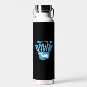 Scuba Diving - I Love To Go Down Water Bottle