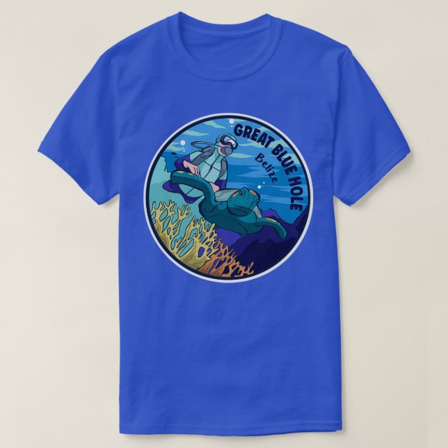 Scuba Diving In Great Blue Hole Belise T-Shirt (Design Front)