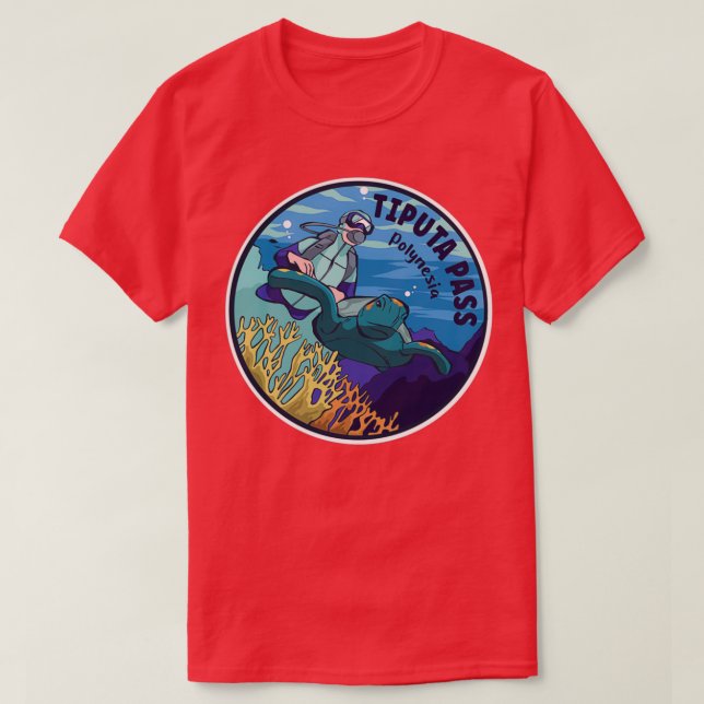 Scuba Diving In Tiputa Pass Polynesia T-Shirt (Design Front)