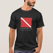 Scuba Diving Logo- Diver's Red White Flag T-Shirt