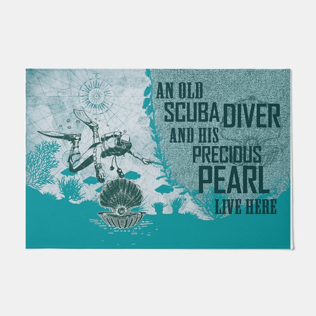 Scuba Diving Mat, Gift For Men Doormat (Front)