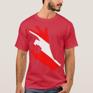 Scuba Diving OK sign in Divers Down Flag colours T-Shirt