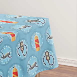Scuba Diving Pattern - Cute Scuba Theme Tablecloth