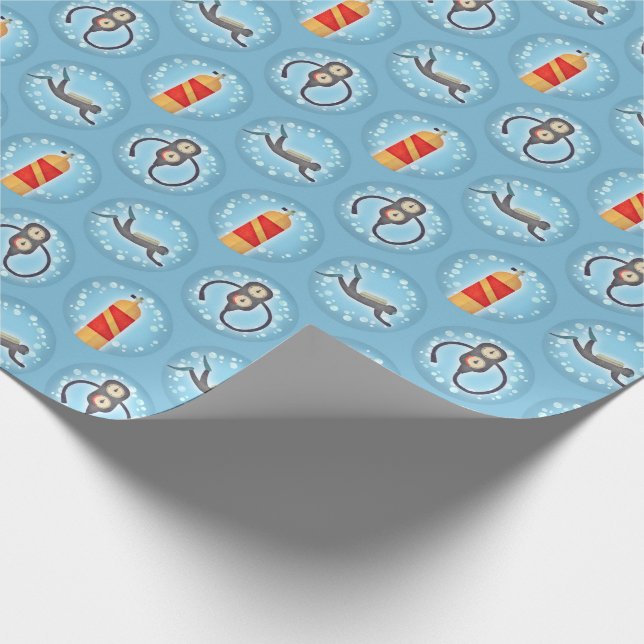 Scuba Diving Pattern - Cute Scuba Theme Wrapping Paper (Corner)