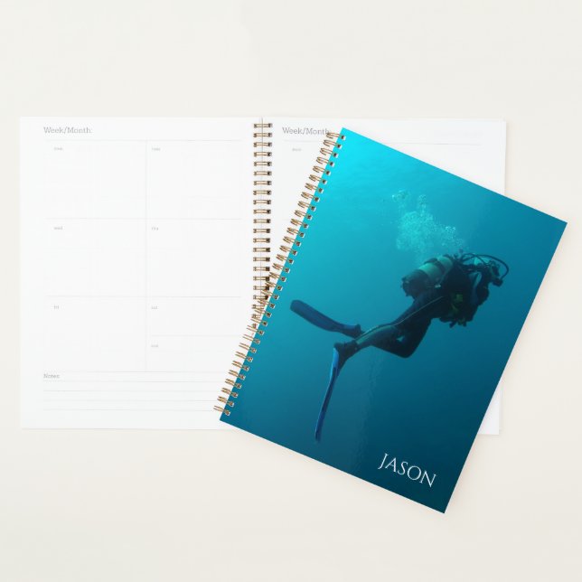 Scuba Diving Personalised Dive Undated Calendar Planner (Display)