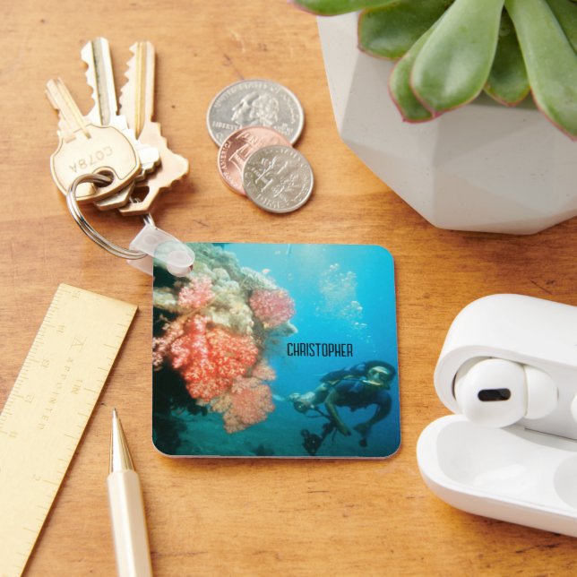 Scuba Diving Personalised Key Ring (Desk)