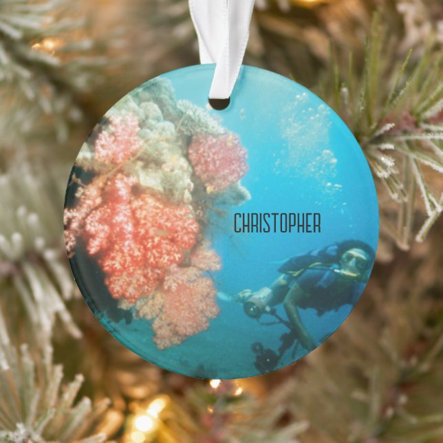 Scuba Diving Personalised Ornament (Tree)