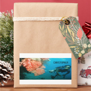 Scuba Diving Personalised Rectangular Sticker