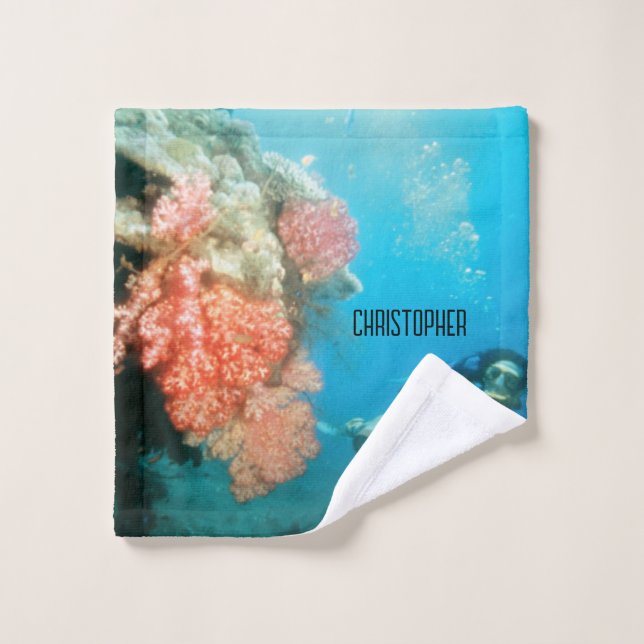 Scuba Diving Personalised Wash Cloth (Wash Cloth)