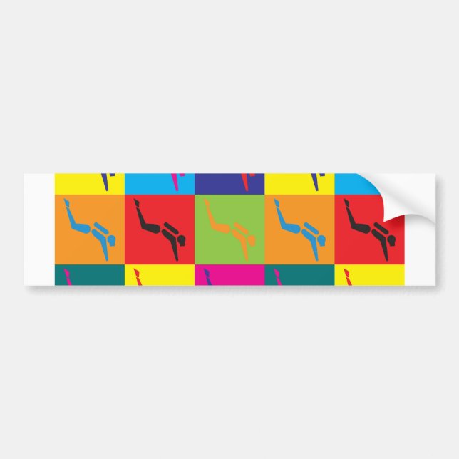 Scuba Diving Pop Art Bumper Sticker (Front)