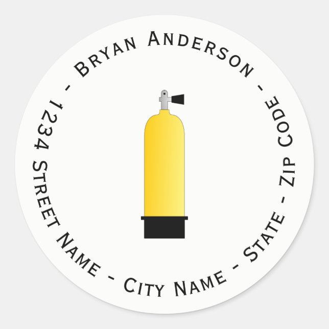 Scuba Diving Return Address Label (Front)