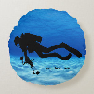 Scuba Diving Round Cushion