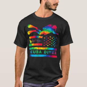 Scuba Diving Scuba Diver American Flag Tie Dye Oce T-Shirt