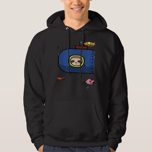 Scuba Diving Snorkeling Sloth Lazy Tired Dive Slee Hoodie (Front)
