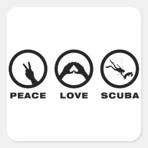 Scuba Diving Square Sticker