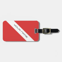 Scuba Diving Symbol- Flag Divers Emblem Red White