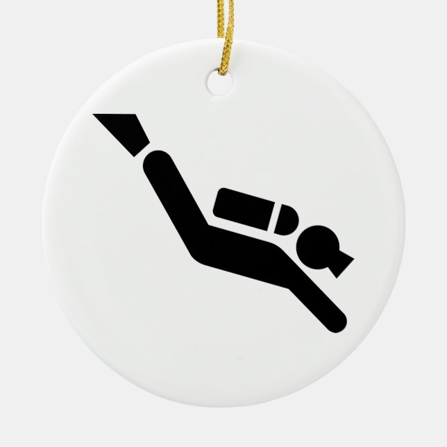 Scuba Diving Symbol Ornament (Front)