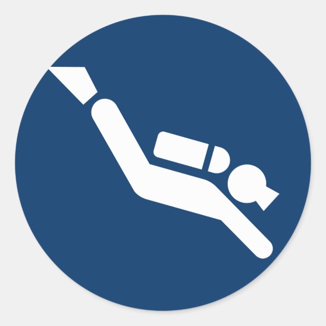 Scuba Diving Symbol Sticker (Front)