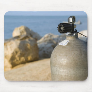 Scuba Diving Tank on Beach Mouse Mat