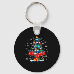 Scuba Diving Tools Christmas Tree Santa Colorful S Key Ring
