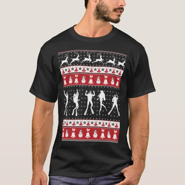 Scuba Diving Ugly Christmas Sweater Xmas  (Front)