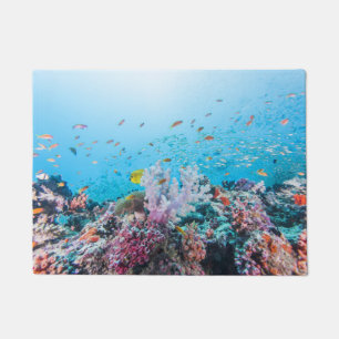 Scuba Diving With Colourful Reef And Coral Doormat