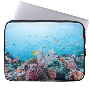 Scuba Diving With Colourful Reef And Coral Laptop Sleeve
