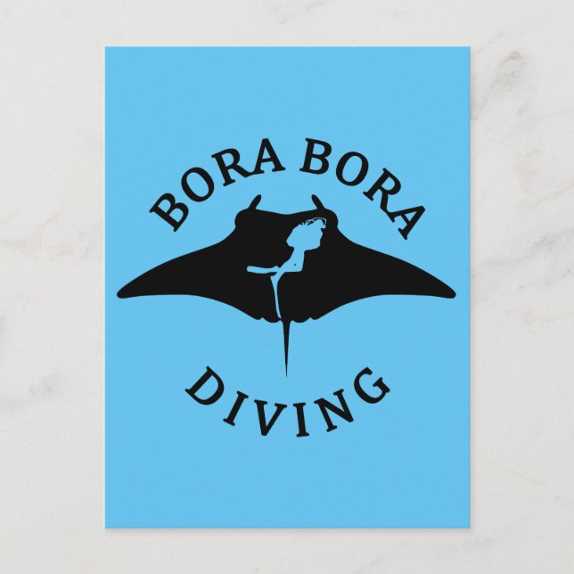 Scuba Diving With Manta Rays At Bora Bora Postcard (Front)