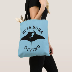Scuba Diving With Manta Rays At Bora Bora Tote Bag