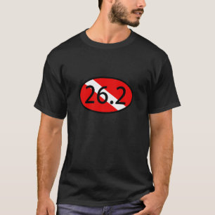 Scuba Flag 26.2 Oval Euro Logo Runner-Diver Marath T-Shirt