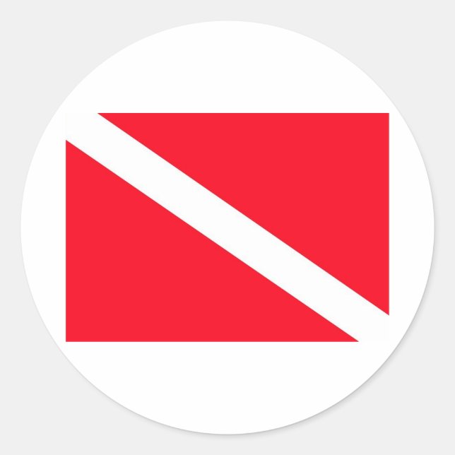 SCUBA Flag - Customisable Classic Round Sticker (Front)