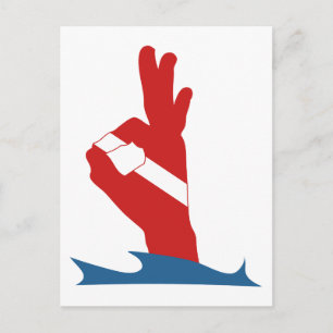 Scuba Flag OK Sign Postcard