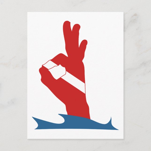 Scuba Flag OK Sign Postcard (Front)