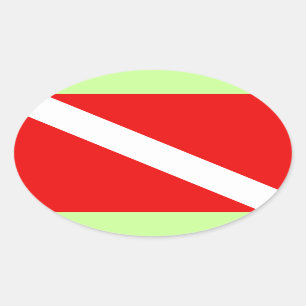 Scuba Flag Oval Sticker