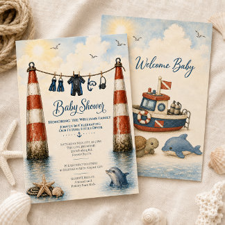 SCUBA Gear Future Diver Baby Shower Invite