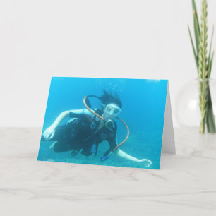 Scuba Girl Greeting Cards