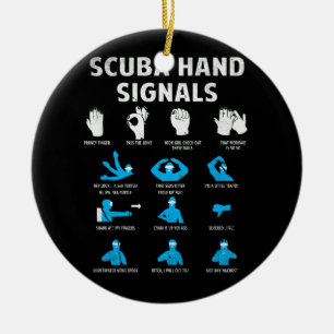 Scuba Hand Signals Language Diving Signs Dive Dive Ceramic Tree Decoration