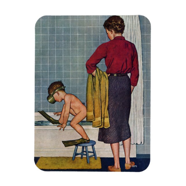Scuba in the Tub Magnet (Vertical)