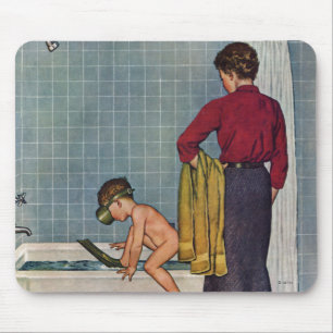 Scuba in the Tub Mouse Mat