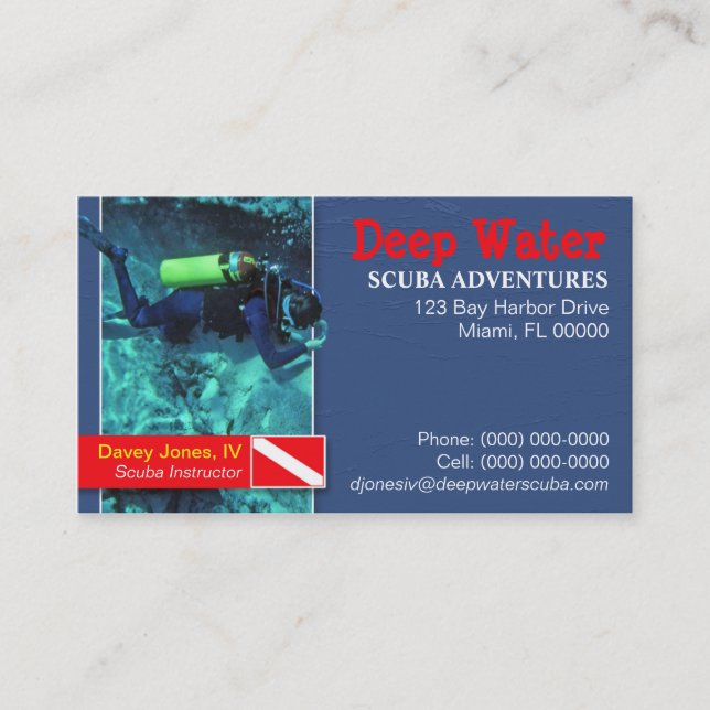 Scuba Instructor Business Card (Front)