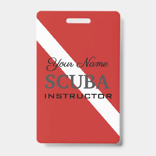 SCUBA INSTRUCTOR TAG FOR EXPERIENCED DIVERS ID BADGE