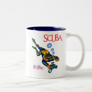 SCUBA MY LIFE MY SPORT Two-Tone COFFEE MUG