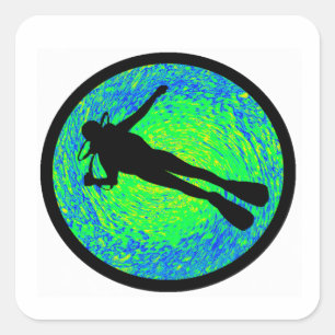 SCUBA SO REAL SQUARE STICKER