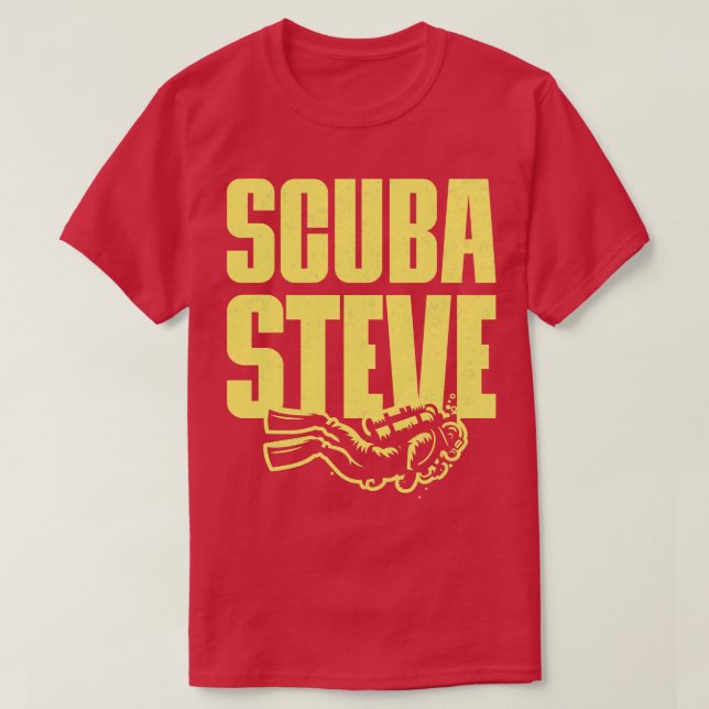 Scuba Steve Typography Design T-Shirt (Design Front)