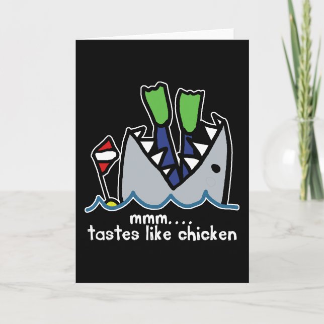 Scuba Tastes Chicken Shark Card (Front)