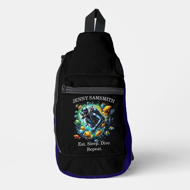 Scuba Vibes: Dive Life, Live Bold! Sling Bag (Front)