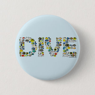 Scubadorable DIVE 6 Cm Round Badge