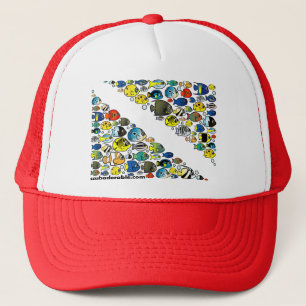 Scubadorable Diver Down Flag Trucker Hat
