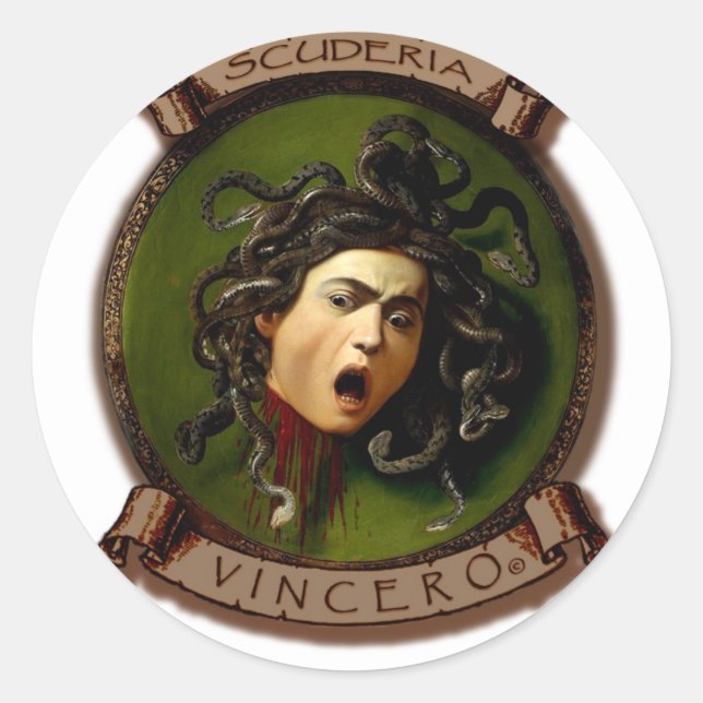 Scuderia Vincero! Testa Medusa Classic Round Sticker (Front)