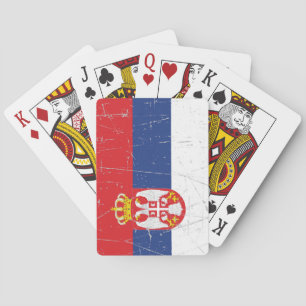 Scuffed and Scratched Serbian Flag Playing Cards